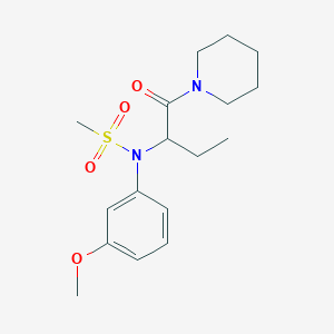 molecular formula C17H26N2O4S B4487879 N-(3-methoxyphenyl)-N-[1-(1-piperidinylcarbonyl)propyl]methanesulfonamide 