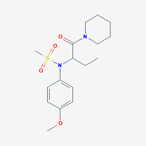 molecular formula C17H26N2O4S B4487977 N-(4-methoxyphenyl)-N-[1-(1-piperidinylcarbonyl)propyl]methanesulfonamide 