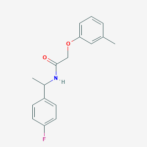 molecular formula C17H18FNO2 B4488002 N-[1-(4-fluorophenyl)ethyl]-2-(3-methylphenoxy)acetamide 