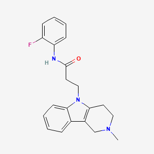 molecular formula C21H22FN3O B4488041 N-(2-fluorophenyl)-3-(2-methyl-1,2,3,4-tetrahydro-5H-pyrido[4,3-b]indol-5-yl)propanamide 