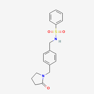 molecular formula C18H20N2O3S B4488074 N-({4-[(2-OXOPYRROLIDIN-1-YL)METHYL]PHENYL}METHYL)BENZENESULFONAMIDE 