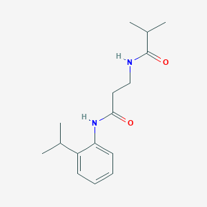 molecular formula C16H24N2O2 B4488113 N~3~-isobutyryl-N~1~-(2-isopropylphenyl)-beta-alaninamide 