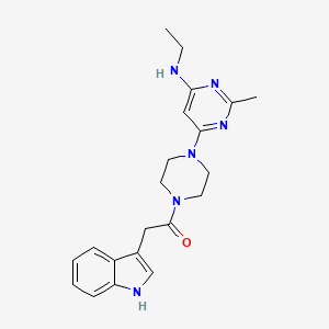 molecular formula C21H26N6O B4488116 N-ethyl-6-[4-(1H-indol-3-ylacetyl)-1-piperazinyl]-2-methyl-4-pyrimidinamine 