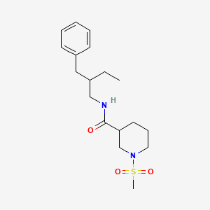 molecular formula C18H28N2O3S B4488193 N-(2-benzylbutyl)-1-(methylsulfonyl)-3-piperidinecarboxamide 