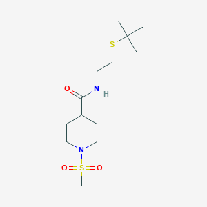 molecular formula C13H26N2O3S2 B4488209 N-[2-(TERT-BUTYLSULFANYL)ETHYL]-1-METHANESULFONYLPIPERIDINE-4-CARBOXAMIDE 