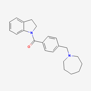 molecular formula C22H26N2O B4488216 1-[4-(1-azepanylmethyl)benzoyl]indoline 