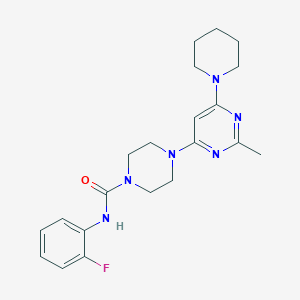 molecular formula C21H27FN6O B4488251 N-(2-Fluorophenyl)-4-[2-methyl-6-(piperidin-1-YL)pyrimidin-4-YL]piperazine-1-carboxamide 