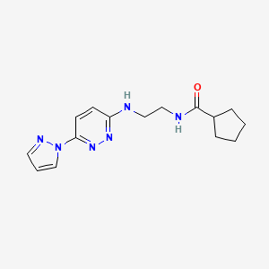 molecular formula C15H20N6O B4488360 N-(2-{[6-(1H-pyrazol-1-yl)-3-pyridazinyl]amino}ethyl)cyclopentanecarboxamide 