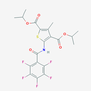 molecular formula C20H18F5NO5S B448838 Dipropan-2-yl 3-methyl-5-{[(pentafluorophenyl)carbonyl]amino}thiophene-2,4-dicarboxylate 