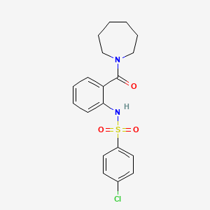 molecular formula C19H21ClN2O3S B4488411 N-[2-(AZEPANE-1-CARBONYL)PHENYL]-4-CHLOROBENZENE-1-SULFONAMIDE 