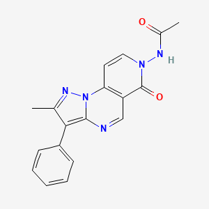 molecular formula C18H15N5O2 B4488425 N-(2-methyl-6-oxo-3-phenylpyrazolo[1,5-a]pyrido[3,4-e]pyrimidin-7(6H)-yl)acetamide 