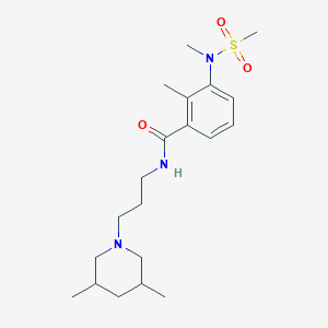 molecular formula C20H33N3O3S B4488469 N-[3-(3,5-dimethyl-1-piperidinyl)propyl]-2-methyl-3-[methyl(methylsulfonyl)amino]benzamide 
