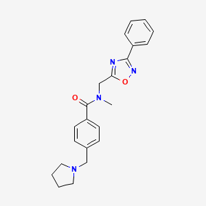 molecular formula C22H24N4O2 B4488475 N-METHYL-N-[(3-PHENYL-1,2,4-OXADIAZOL-5-YL)METHYL]-4-[(PYRROLIDIN-1-YL)METHYL]BENZAMIDE 