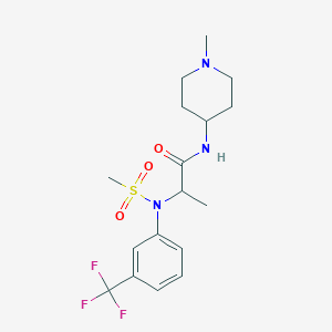 molecular formula C17H24F3N3O3S B4488498 N~1~-(1-methyl-4-piperidinyl)-N~2~-(methylsulfonyl)-N~2~-[3-(trifluoromethyl)phenyl]alaninamide 