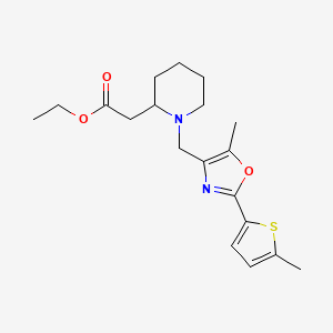 molecular formula C19H26N2O3S B4488506 ethyl (1-{[5-methyl-2-(5-methyl-2-thienyl)-1,3-oxazol-4-yl]methyl}-2-piperidinyl)acetate 