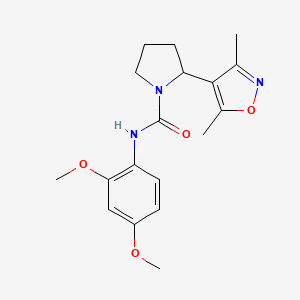 molecular formula C18H23N3O4 B4488581 N-(2,4-dimethoxyphenyl)-2-(3,5-dimethyl-1,2-oxazol-4-yl)pyrrolidine-1-carboxamide 