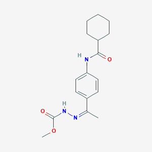 molecular formula C17H23N3O3 B448863 Methyl 2-(1-{4-[(cyclohexylcarbonyl)amino]phenyl}ethylidene)hydrazinecarboxylate 