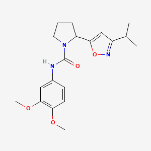 molecular formula C19H25N3O4 B4488657 N-(3,4-Dimethoxyphenyl)-2-[3-(propan-2-YL)-1,2-oxazol-5-YL]pyrrolidine-1-carboxamide 