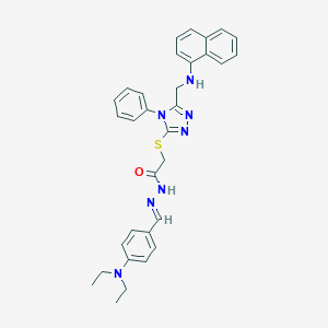 molecular formula C32H33N7OS B448866 N'-[4-(diethylamino)benzylidene]-2-({5-[(1-naphthylamino)methyl]-4-phenyl-4H-1,2,4-triazol-3-yl}sulfanyl)acetohydrazide 