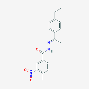 molecular formula C18H19N3O3 B448868 N'-[1-(4-ethylphenyl)ethylidene]-3-nitro-4-methylbenzohydrazide 