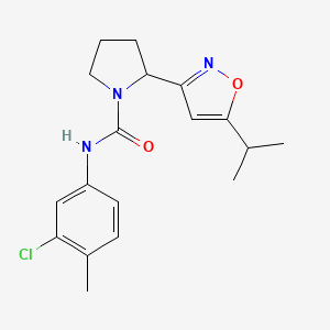 molecular formula C18H22ClN3O2 B4488706 N-(3-Chloro-4-methylphenyl)-2-[5-(propan-2-YL)-1,2-oxazol-3-YL]pyrrolidine-1-carboxamide 
