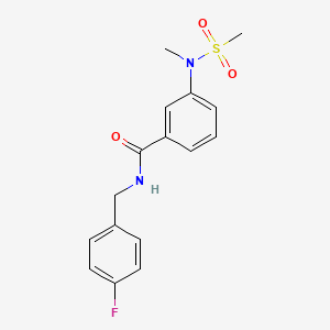 molecular formula C16H17FN2O3S B4488766 N-[(4-FLUOROPHENYL)METHYL]-3-(N-METHYLMETHANESULFONAMIDO)BENZAMIDE 