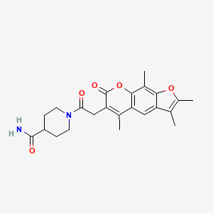 molecular formula C23H26N2O5 B4488798 1-[(2,3,5,9-tetramethyl-7-oxo-7H-furo[3,2-g]chromen-6-yl)acetyl]piperidine-4-carboxamide 
