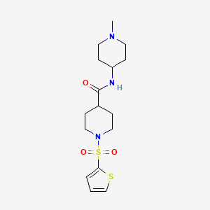molecular formula C16H25N3O3S2 B4488847 N-(1-methyl-4-piperidinyl)-1-(2-thienylsulfonyl)-4-piperidinecarboxamide 