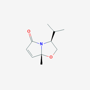 molecular formula C10H15NO2 B044889 (3S-cis)-(+)-2,3-Dihydro-3-isopropyl-7a-methylpyrrolo[2,1-b]oxazol-5(7aH)-one CAS No. 116910-11-3