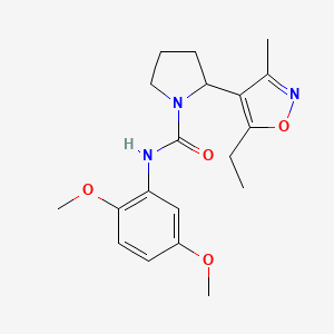 molecular formula C19H25N3O4 B4488905 N-(2,5-dimethoxyphenyl)-2-(5-ethyl-3-methyl-1,2-oxazol-4-yl)pyrrolidine-1-carboxamide 