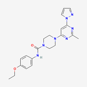 molecular formula C21H25N7O2 B4488919 N-(4-ethoxyphenyl)-4-[2-methyl-6-(1H-pyrazol-1-yl)-4-pyrimidinyl]-1-piperazinecarboxamide 