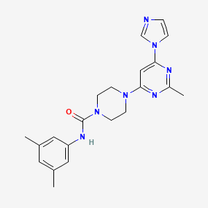 molecular formula C21H25N7O B4488921 N-(3,5-dimethylphenyl)-4-[6-(1H-imidazol-1-yl)-2-methyl-4-pyrimidinyl]-1-piperazinecarboxamide 