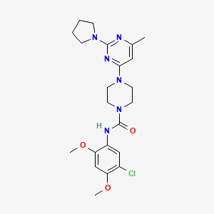 molecular formula C22H29ClN6O3 B4488956 N-(5-chloro-2,4-dimethoxyphenyl)-4-[6-methyl-2-(1-pyrrolidinyl)-4-pyrimidinyl]-1-piperazinecarboxamide 