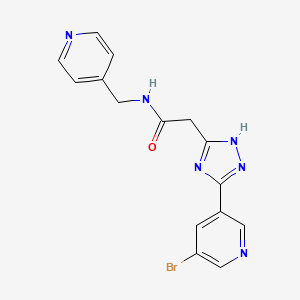 molecular formula C15H13BrN6O B4488970 2-[5-(5-bromopyridin-3-yl)-1H-1,2,4-triazol-3-yl]-N-(pyridin-4-ylmethyl)acetamide 