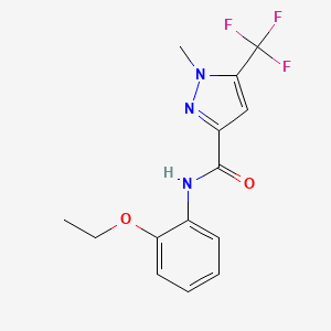 molecular formula C14H14F3N3O2 B4489053 N-(2-ethoxyphenyl)-1-methyl-5-(trifluoromethyl)-1H-pyrazole-3-carboxamide 