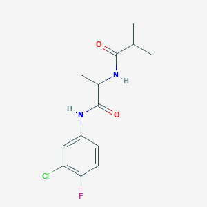 molecular formula C13H16ClFN2O2 B4489069 N~1~-(3-chloro-4-fluorophenyl)-N~2~-isobutyrylalaninamide 