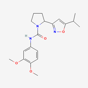 molecular formula C19H25N3O4 B4489091 N-(3,4-Dimethoxyphenyl)-2-[5-(propan-2-YL)-1,2-oxazol-3-YL]pyrrolidine-1-carboxamide 