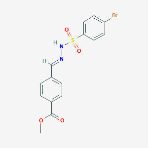 molecular formula C15H13BrN2O4S B448914 methyl 4-{2-[(4-bromophenyl)sulfonyl]carbohydrazonoyl}benzoate 