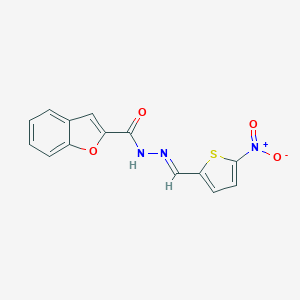 molecular formula C14H9N3O4S B448915 N'~2~-[(E)-1-(5-NITRO-2-THIENYL)METHYLIDENE]-1-BENZOFURAN-2-CARBOHYDRAZIDE 