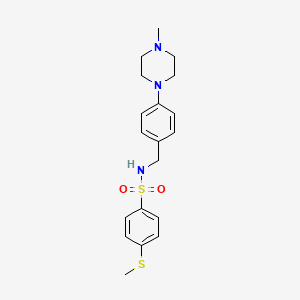 molecular formula C19H25N3O2S2 B4489173 N-{[4-(4-METHYLPIPERAZIN-1-YL)PHENYL]METHYL}-4-(METHYLSULFANYL)BENZENE-1-SULFONAMIDE 