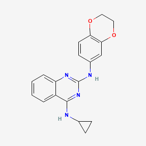 molecular formula C19H18N4O2 B4489192 N~4~-cyclopropyl-N~2~-(2,3-dihydro-1,4-benzodioxin-6-yl)-2,4-quinazolinediamine 