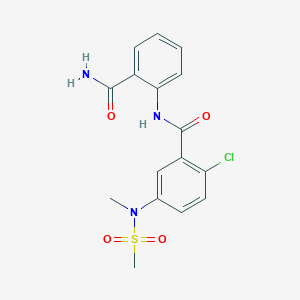 molecular formula C16H16ClN3O4S B4489263 N-(2-CARBAMOYLPHENYL)-2-CHLORO-5-(N-METHYLMETHANESULFONAMIDO)BENZAMIDE 