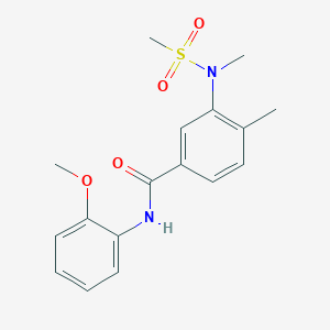 molecular formula C17H20N2O4S B4489279 N-(2-METHOXYPHENYL)-4-METHYL-3-(N-METHYLMETHANESULFONAMIDO)BENZAMIDE 