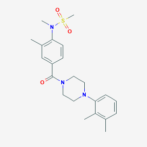 molecular formula C22H29N3O3S B4489287 N-{4-[4-(2,3-DIMETHYLPHENYL)PIPERAZINE-1-CARBONYL]-2-METHYLPHENYL}-N-METHYLMETHANESULFONAMIDE 