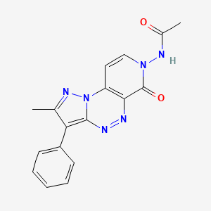 molecular formula C17H14N6O2 B4489292 N-(2-methyl-6-oxo-3-phenylpyrazolo[5,1-c]pyrido[4,3-e][1,2,4]triazin-7(6H)-yl)acetamide 