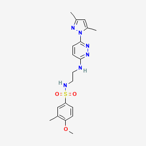 molecular formula C19H24N6O3S B4489446 N-(2-{[6-(3,5-dimethyl-1H-pyrazol-1-yl)-3-pyridazinyl]amino}ethyl)-4-methoxy-3-methylbenzenesulfonamide 