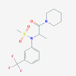 molecular formula C16H21F3N2O3S B4489493 N-[1-methyl-2-oxo-2-(1-piperidinyl)ethyl]-N-[3-(trifluoromethyl)phenyl]methanesulfonamide 