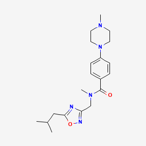molecular formula C20H29N5O2 B4489530 N-[(5-isobutyl-1,2,4-oxadiazol-3-yl)methyl]-N-methyl-4-(4-methylpiperazin-1-yl)benzamide 