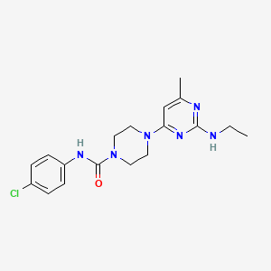 molecular formula C18H23ClN6O B4489592 N-(4-chlorophenyl)-4-[2-(ethylamino)-6-methylpyrimidin-4-yl]piperazine-1-carboxamide 