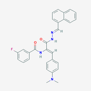 molecular formula C29H25FN4O2 B448976 N-(2-[4-(dimethylamino)phenyl]-1-{[2-(1-naphthylmethylene)hydrazino]carbonyl}vinyl)-3-fluorobenzamide 